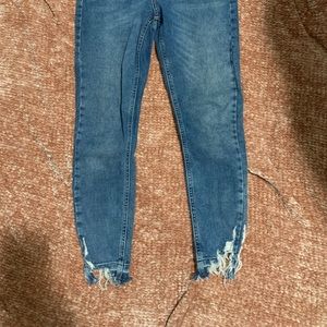 Topshop Jagged Hem Jamie Skinny Jeans W26 L28